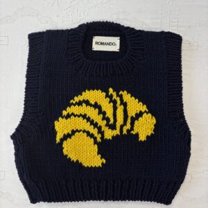 ARCHIVE KIDS #12 - Pull croissant bleu marine